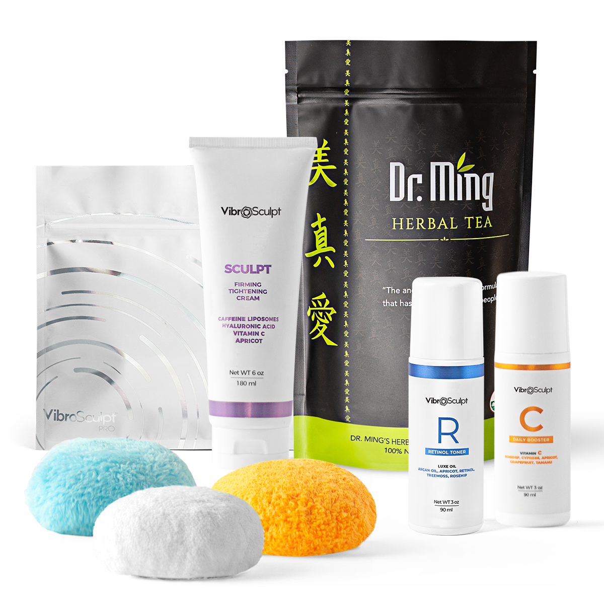Beauty Pads + VIT C + Retinol Toner + Sculpt Gel + Green Tea