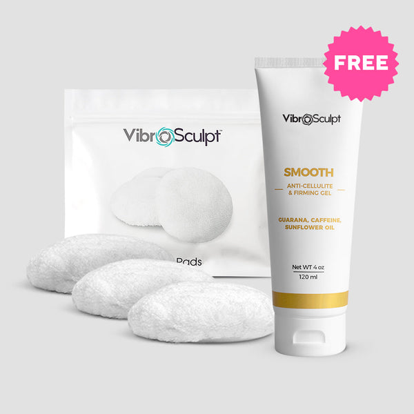 White Pads Set + Free Anticelullite Gel - Vibro Sculpt Massager