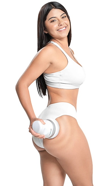 Before and after results showing smoother-looking legs using Vibro Sculpt 1.0 for cellulite appearance improvement